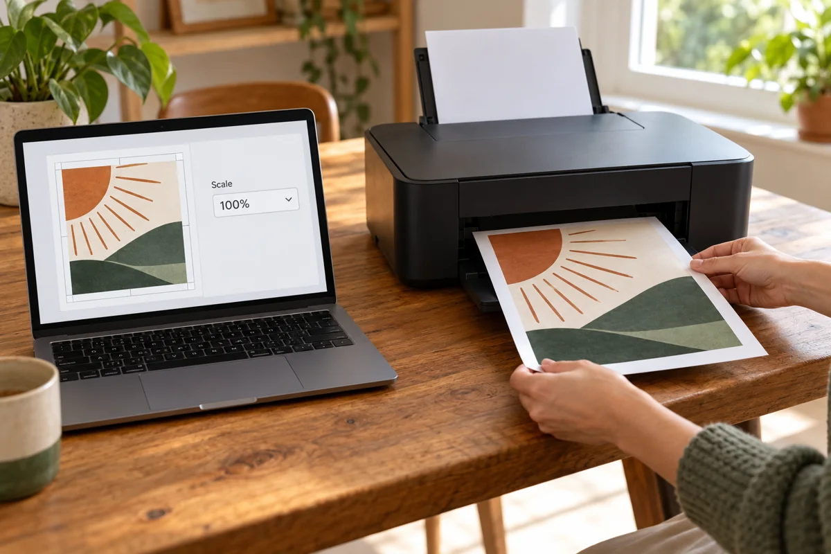 Select actual size and single-sided PDF printing