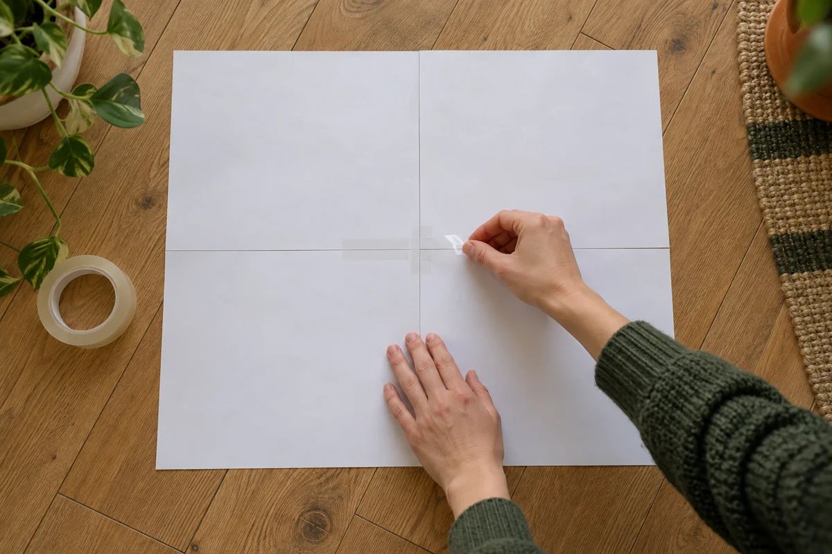 Tape the sheet joints from the back